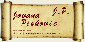 Jovana Pisković vizit kartica